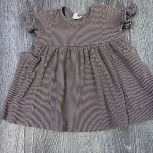 Charming Kids Casual Dress in Brown